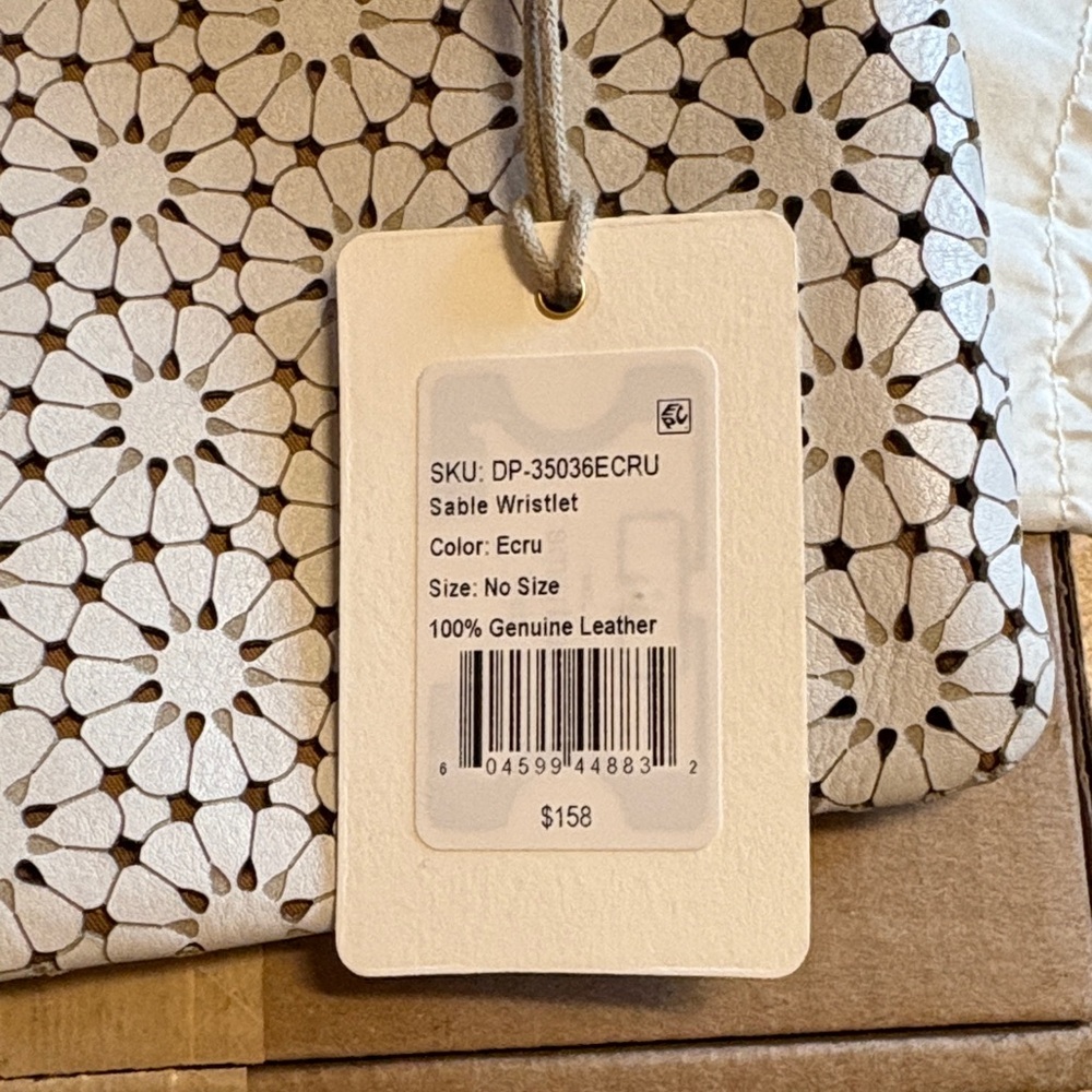 HOBO Cream Floral Leather Wristlet - Picture 2 of 5